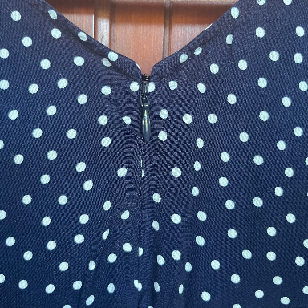 Talbots Navy Polka Dot Jumpsuit - Picture 11 of 13